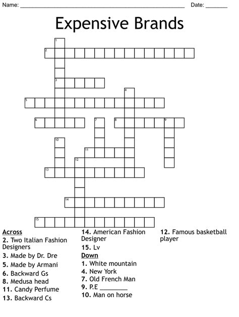 italian fashion house crossword puzzle.